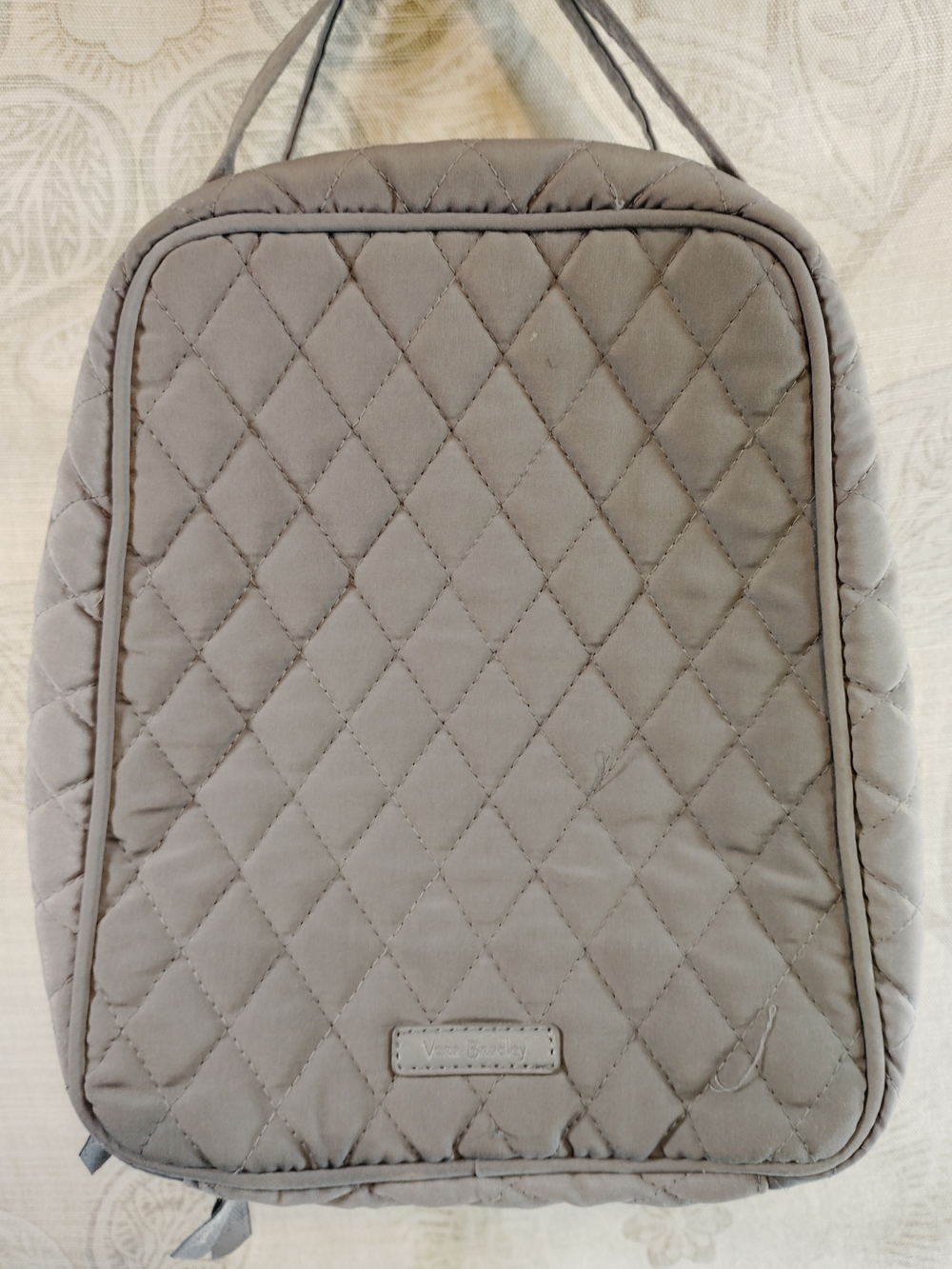Vera Bradley Quilted Insulated Lunch Tote Bag in Light Gray